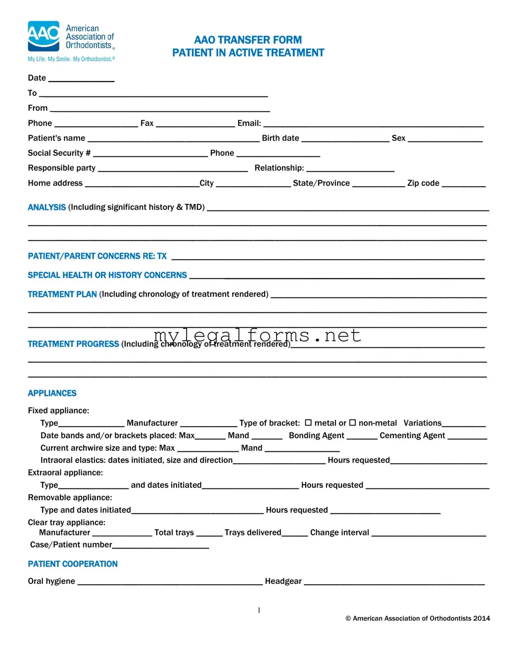 Aao Transfer Template