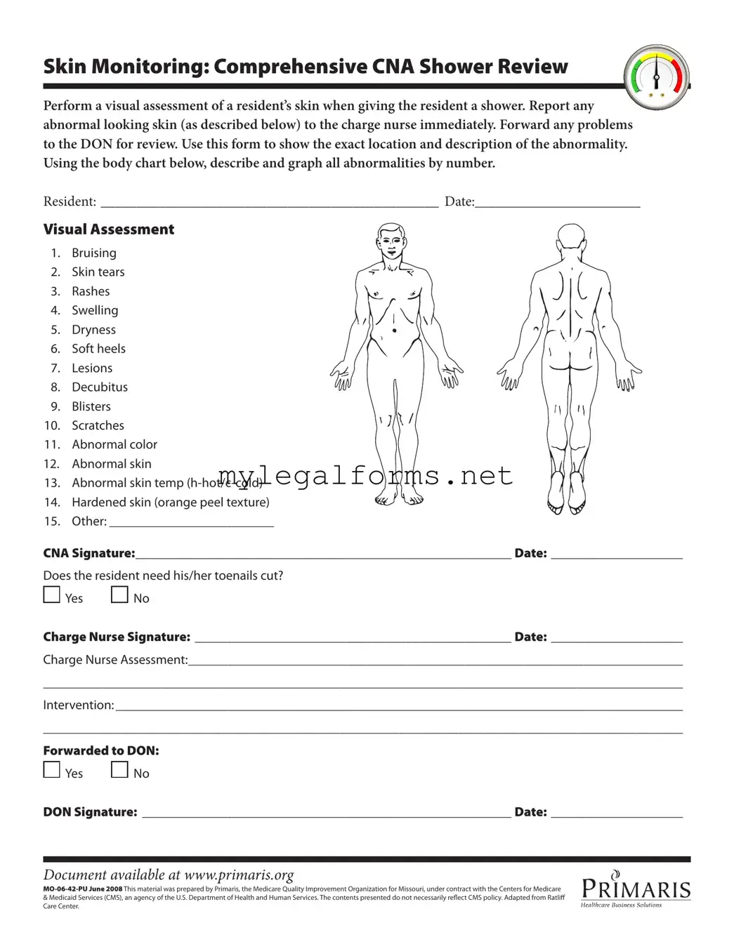 Cna Shower Sheets Template