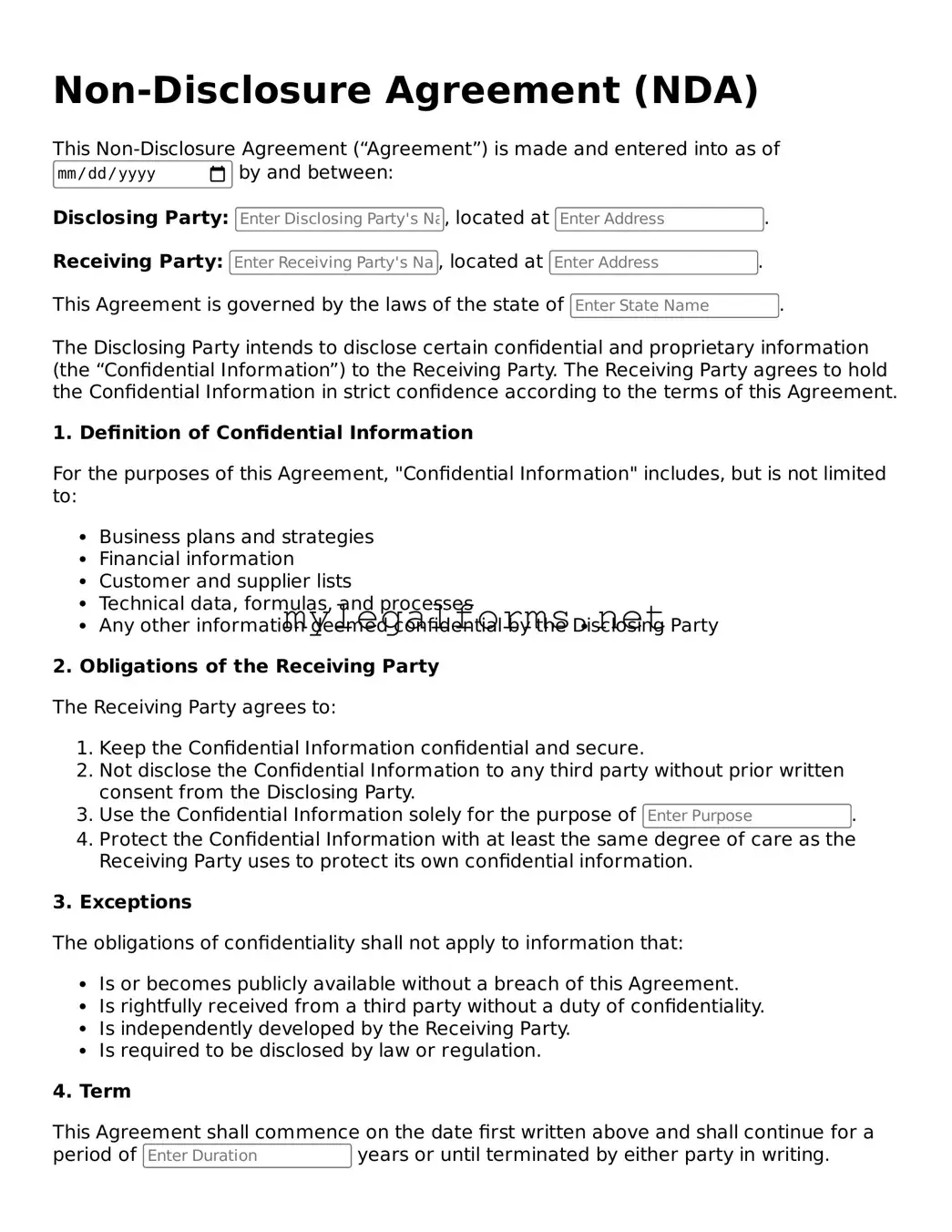 Attorney-Approved Non-disclosure Agreement Form