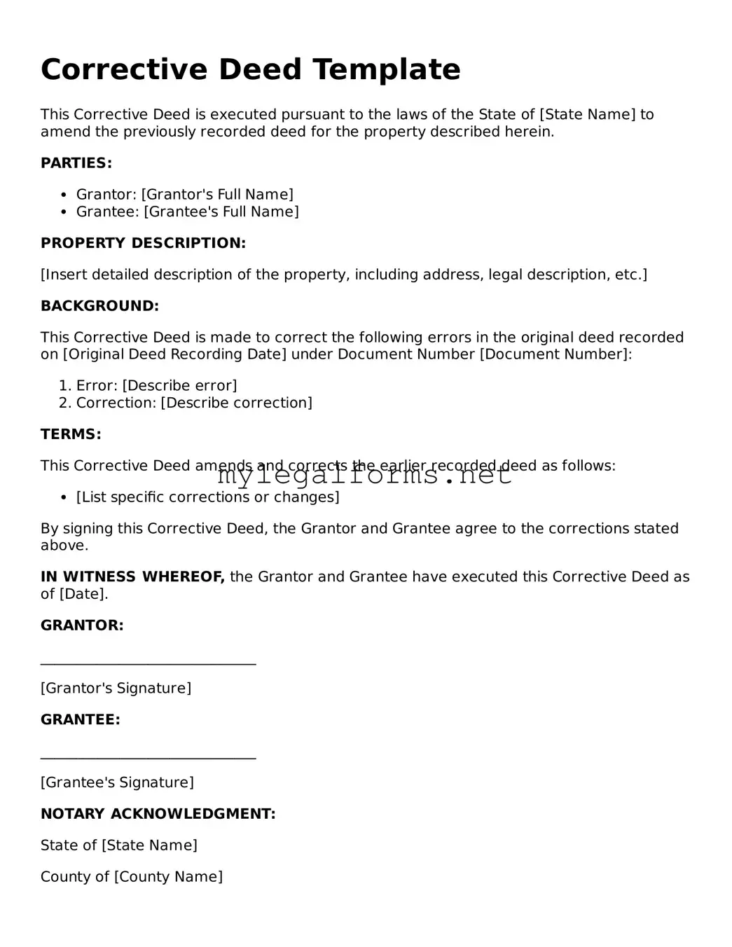 Attorney-Approved Corrective Deed Form
