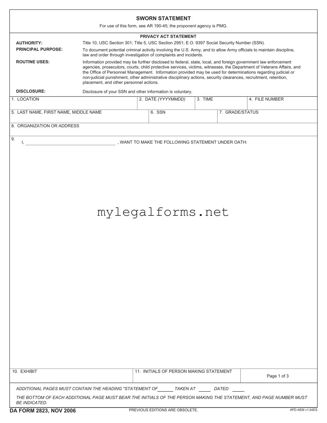 Da 2823 Template