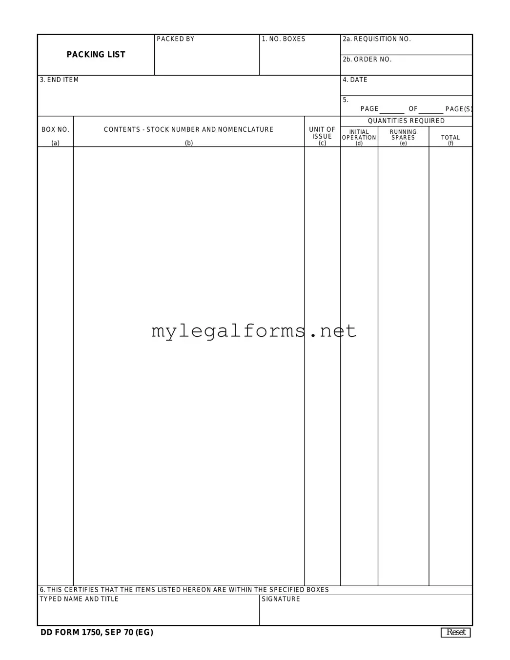 Dd 1750 Template