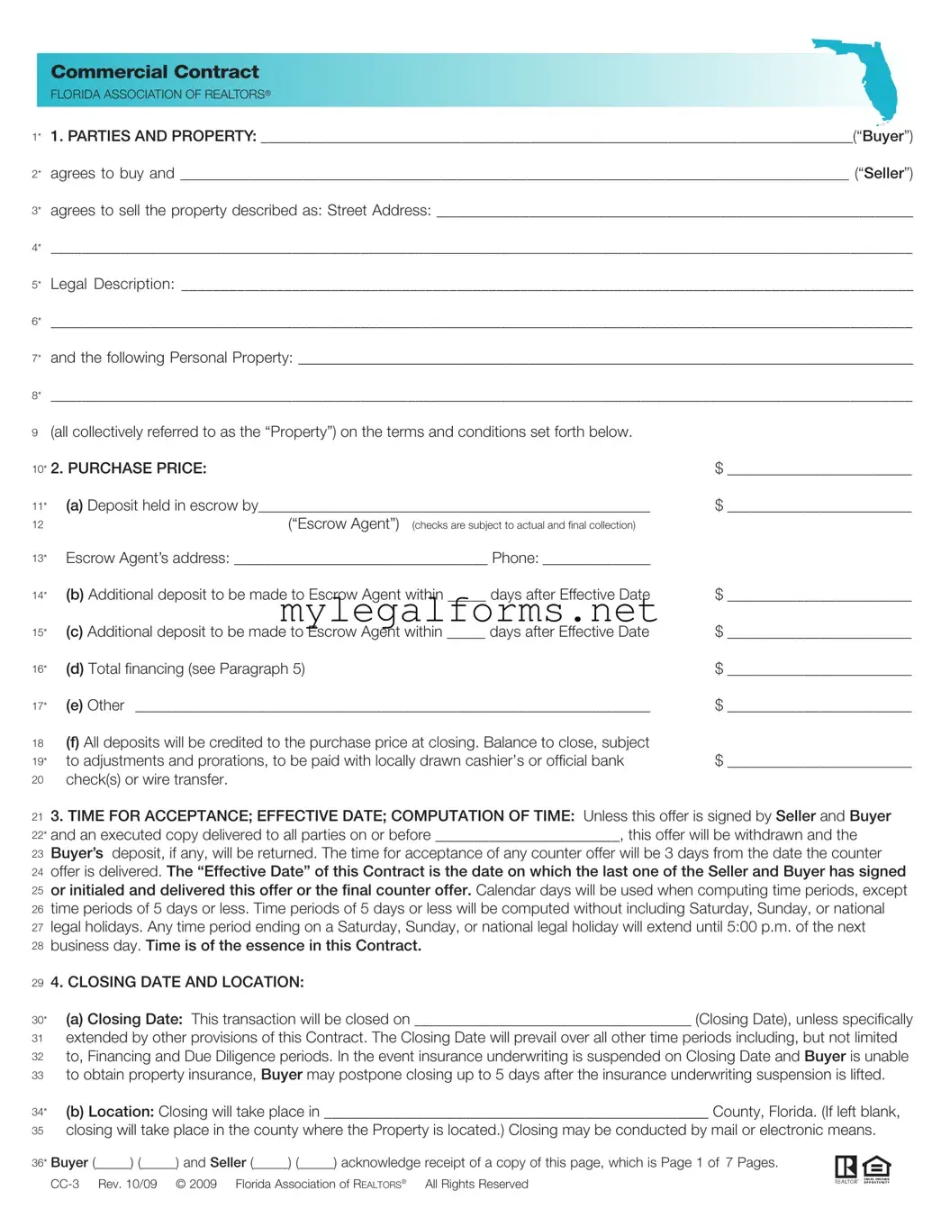 Florida Commercial Contract Template