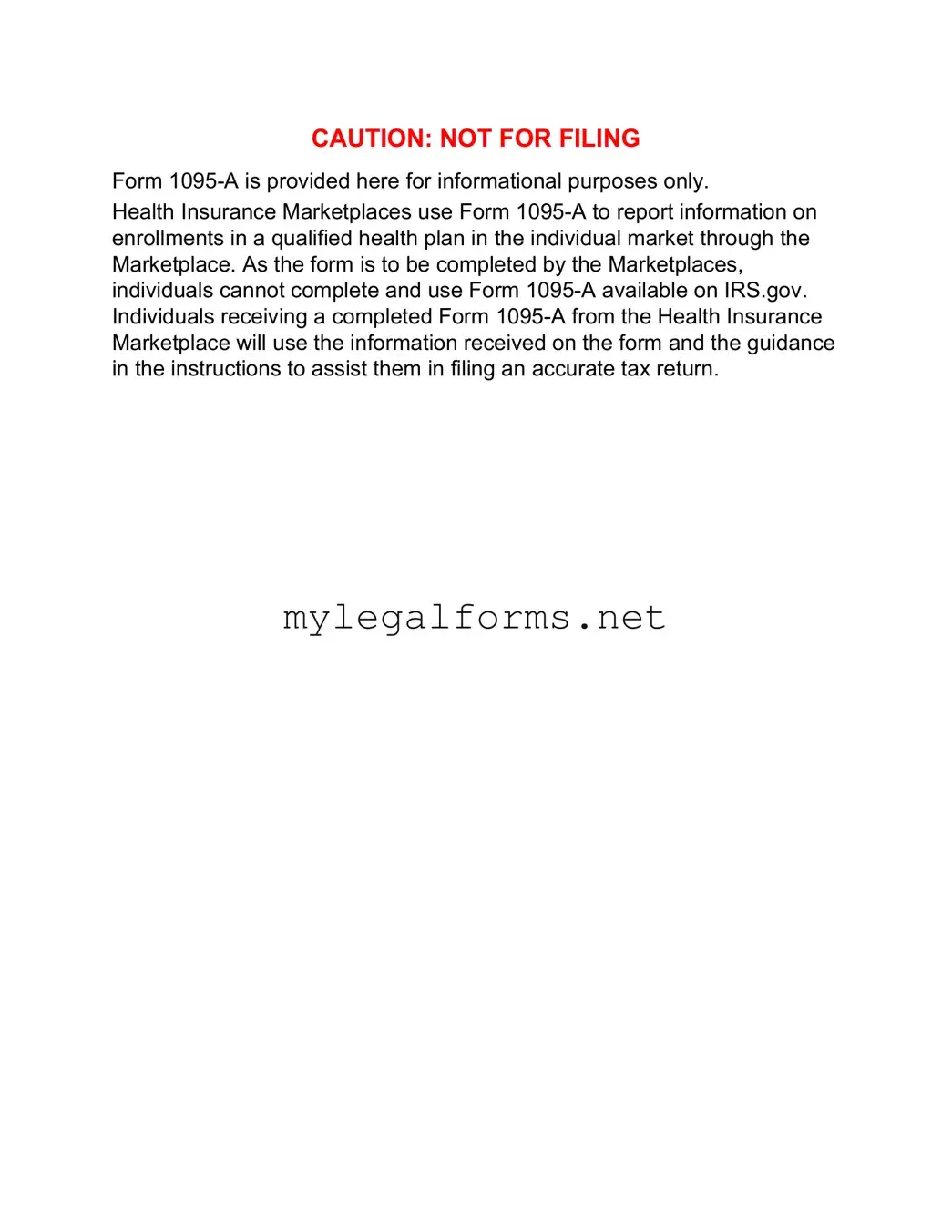 IRS 1095-A Template