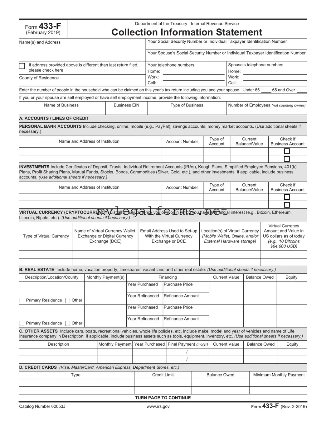 IRS 433-F Template
