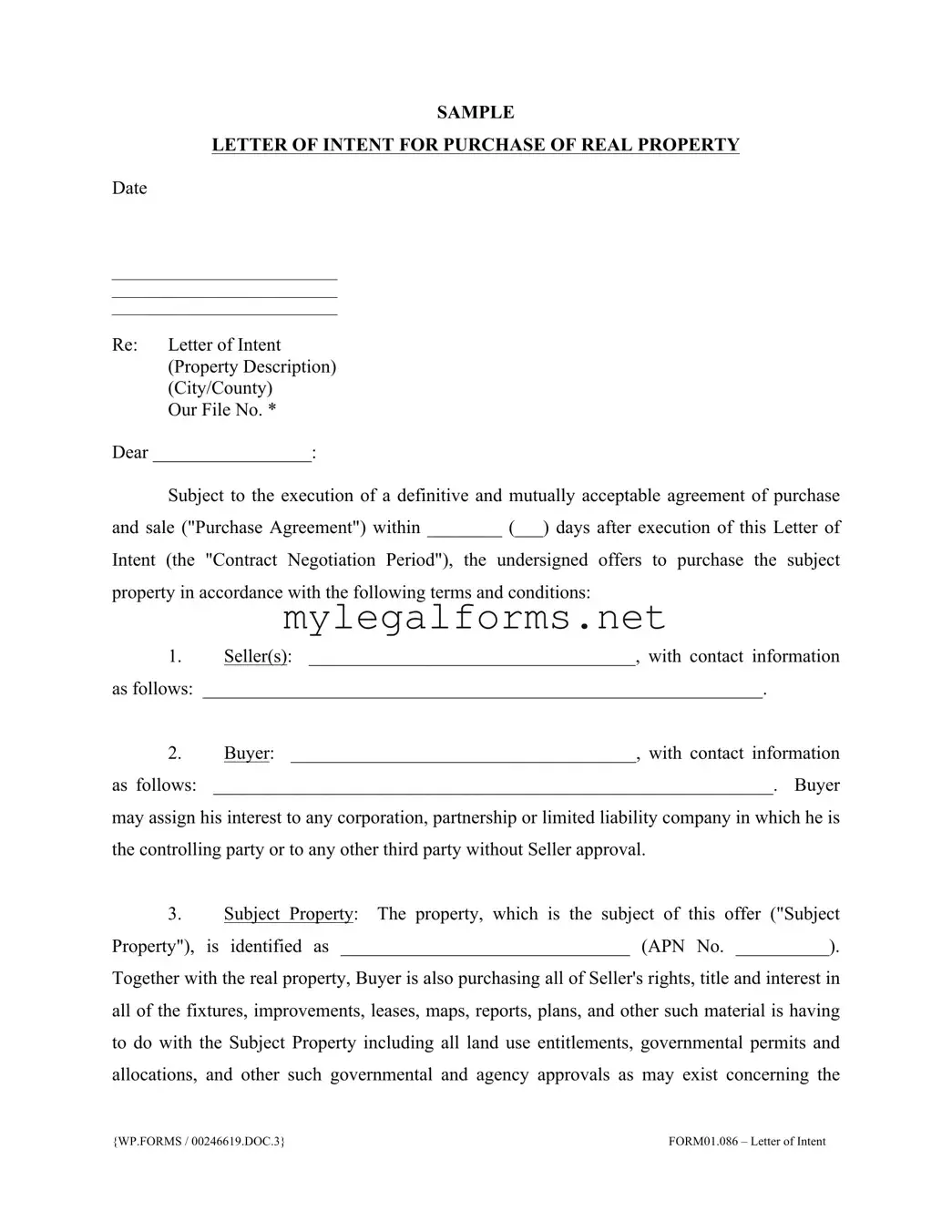 Letter To Purchase Land Template