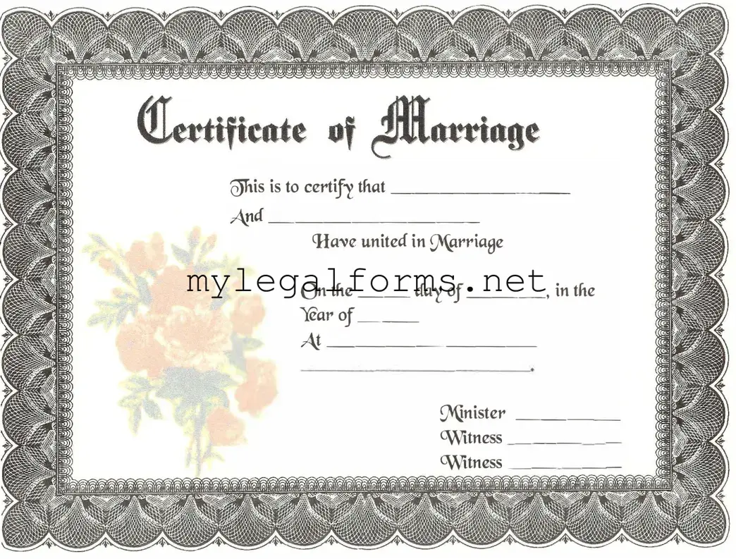 Marriage Certificate Template
