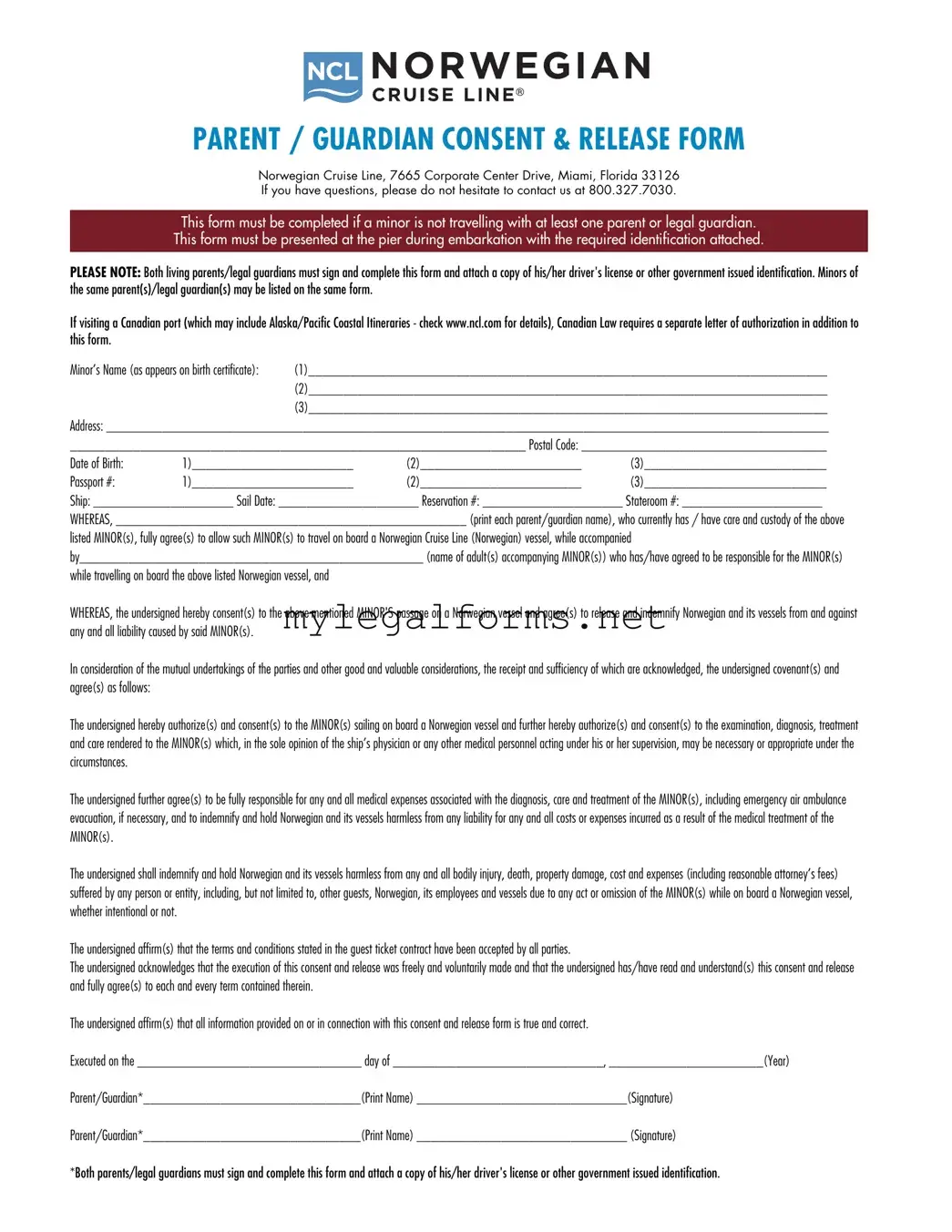 NCL Parental Consent Template