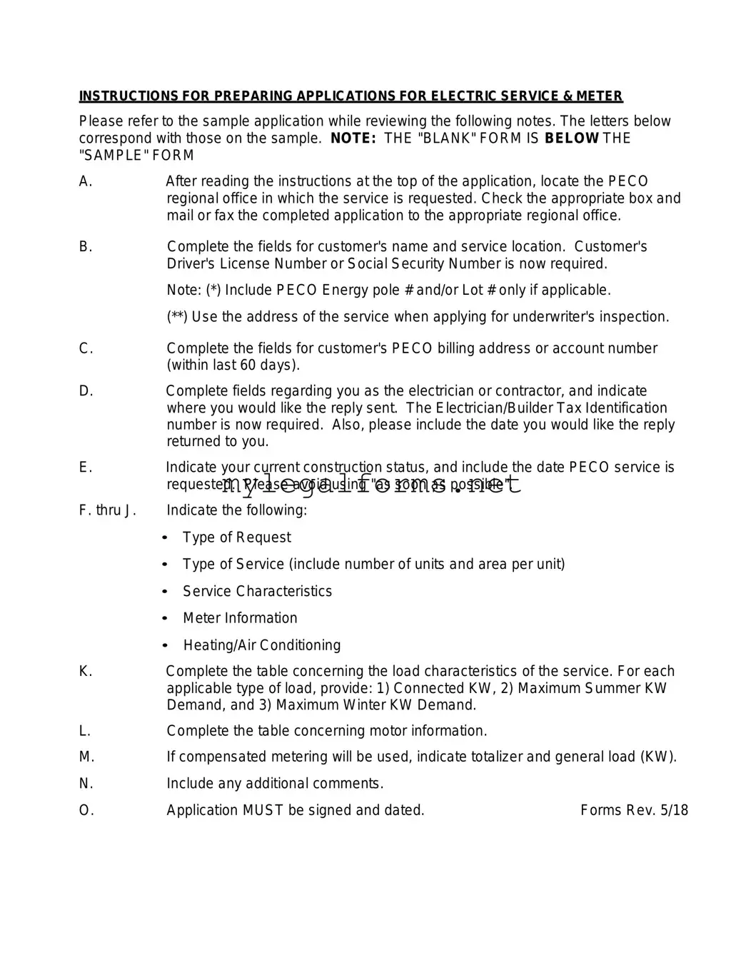 Peco Service And Meter Application Template