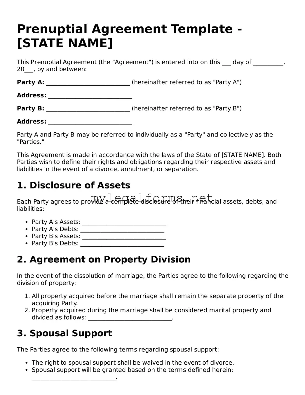 Attorney-Approved Prenuptial Agreement Form