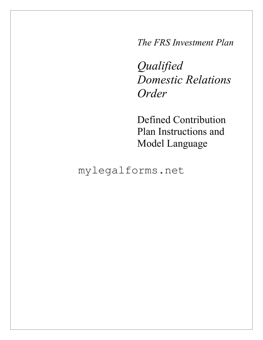 Qdro Template