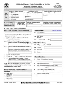 USCIS I-864 Template