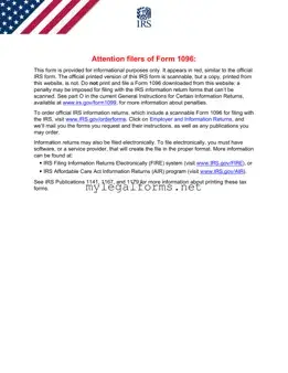 IRS 1096 Template