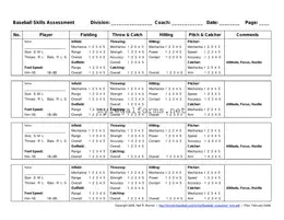Baseball Assessment Template