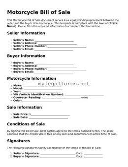 Attorney-Approved Motorcycle Bill of Sale Form