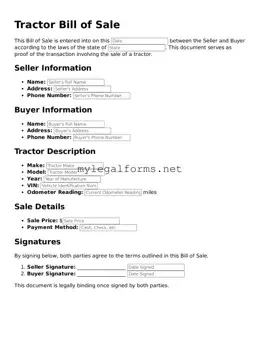 Attorney-Approved Tractor Bill of Sale Form