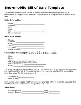 Attorney-Approved Snowmobile Bill of Sale Form