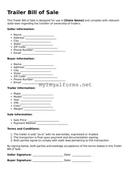 Attorney-Approved Trailer Bill of Sale Form