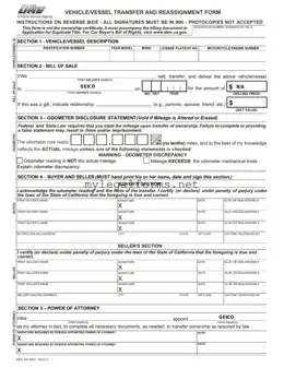 California Fotm Reg 262 Template