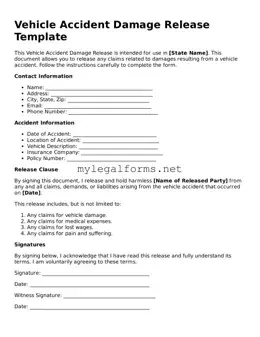 Attorney-Approved Vehicle Accident Damage Release Form
