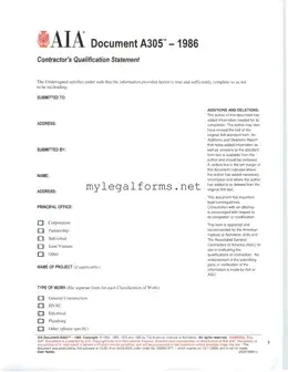 AIA A305 Template