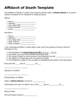 Attorney-Approved Affidavit of Death Form