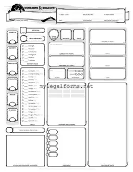 Dnd Character Sheet Template