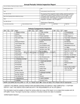 Dot Vehicle Inspection Template