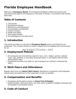Employee Handbook Document for Florida State