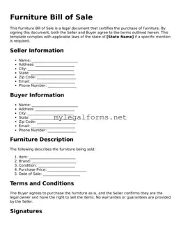 Attorney-Approved Furniture Bill of Sale Form