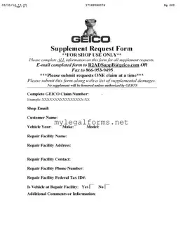 Geico Supplement Request Template