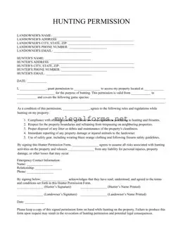 Hunter Permission Template