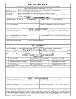 Hurt Feelings Report Template