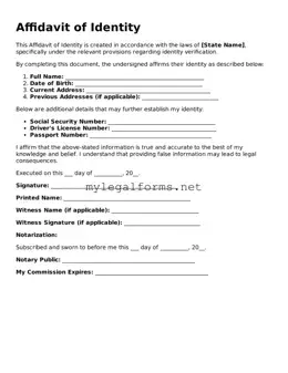 Attorney-Approved Affidavit of Identity Form