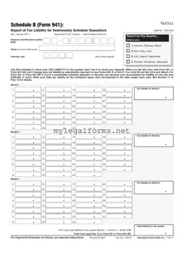 IRS Schedule B 941 Template