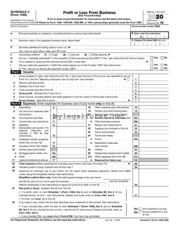 IRS Schedule C 1040 Template