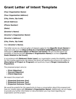Attorney-Approved Grant Letter of Intent Form