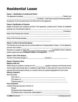 Lf310 Residential Lease Template