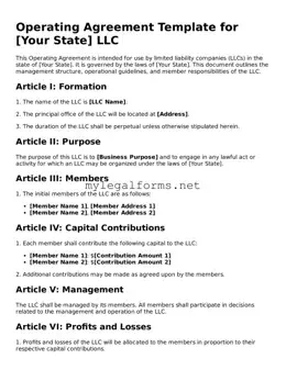 Attorney-Approved Operating Agreement Form