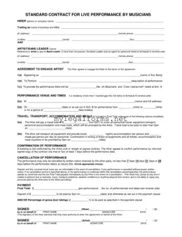 Live Performance Contract Template