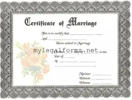 Marriage Certificate Template