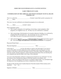 Miscarriage Discharge Paper Template