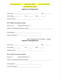 Negative Hiv Test Template