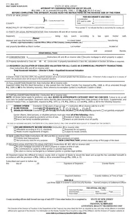 New Jersey Affidavit of Consideration RTF-1 Template