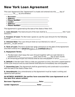 Loan Agreement Document for New York State