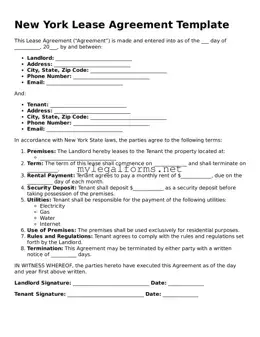 Lease Agreement Document for New York State