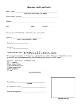 Notarized Identity Verification Template