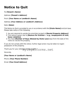 Attorney-Approved Notice to Quit Form
