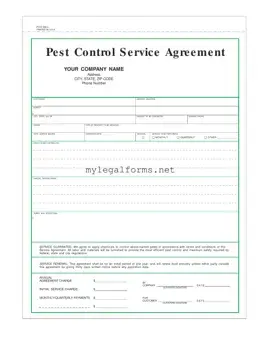 Pest Control Contract Template