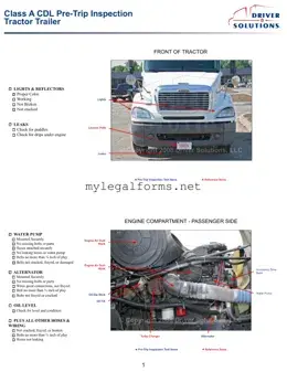Pre Trip Inspection Checklist Template